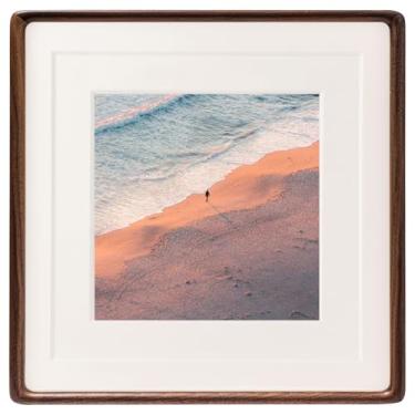 Imagem de Venegrade Moldura de madeira de nogueira natural, 25 x 25 cm, inclui tapete chanfrado de 2 mm, abertura 14 x 13 cm, para fotos de 15 x 16 x 20 x 20 cm, moldura de pôster de mesa para galeria de parede