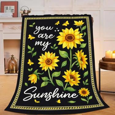 Imagem de Manta de girassol, presentes de preguiça para mulheres, meninas, mantas fofas, de flanela macia, aconchegante, felpudo, felpudo, quente, roupa de cama para crianças e adultos, 102 x 127 cm