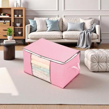 Imagem de 1 bolsa de armazenamento grande com zíper, bolsa de transporte, organizadores de armário, bolsa de armazenamento dobrável, bolsas de armazenamento doméstico para edredom, cobertor, travesseiro