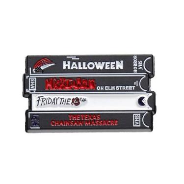 Imagem de Brooch Pins: fita VHS de terror retrô para blusa, distintivo de lapela