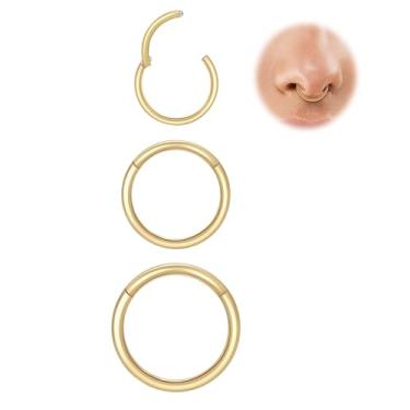 Imagem de LIHADA Anel de nariz de aço cirúrgico 18G, conjunto de piercing de nariz hipoalergênico em forma de L, piercing de nariz para mulheres e homens, 9 peças, Prata esterlina, Sem Pedra Preciosa