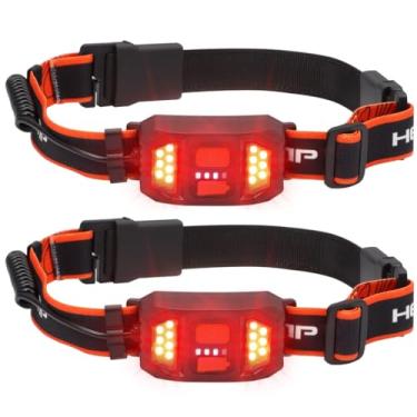 Imagem de Pacote com 2 faróis de LED com carregamento USB e lâmpadas traseiras de aviso, faróis à prova d'água para corrida, ciclismo, acampamento, pesca