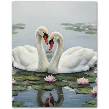 Imagem de Conjunto de cisne e borboleta pastel macio - arte de parede coquete - pôster italiano - decoração de quarto vintage - imagens fofas de coquete - impressões de arte de viagem - impressão de pôster