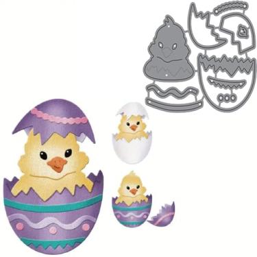 Imagem de Cortes de metal de casca de ovo de páscoa, moldes de corte de casca de ovo de Páscoa, estêncil, cartão, papel, artesanato, faça você mesmo, molde de corte, matrizes de álbum, matrizes de papel em