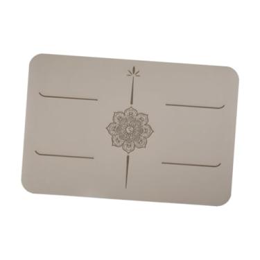 Imagem de menolana Tapete de ioga pequeno antiderrapante com apoio para os joelhos, ideal para exercícios de fortalecimento muscular, flexões de joelho e pilates, Cor Do Chá com Leite
