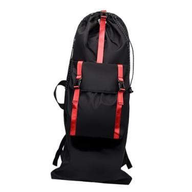 Imagem de Aymzbd Mochila para skate, bolsa para transporte de longboard, grande capacidade, mochila de viagem para skate ideal para entusiastas de atividades ao ar, Vermelho