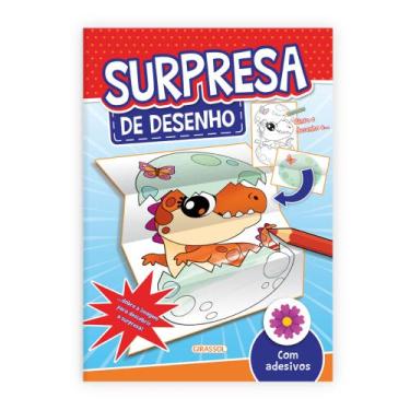 Imagem de Livro - Surpresa de Desenho - Dinossauro - Com Adesivos!