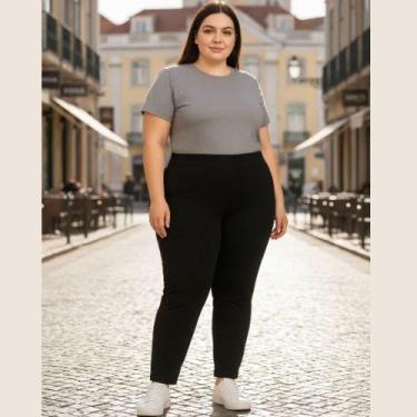 Imagem de Calça Moletom Montaria Compact Plus Size Feminina com Cintura Alta Cat