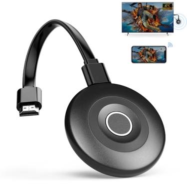 Imagem de Adaptador de tela sem fio 4K, Plug & Play, dongle HDMI 5G+2,4G espelhamento de tela sem fio fundido de smartphone, tablet, laptop, PC para HDTV/monitor/projetor, suporta AirPlay DLNA Miracast (‎Preto)