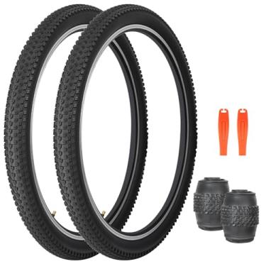 Imagem de FOMAS Pneu de bicicleta 24/26/27,5/73,7 x 5,4 cm (preto, pacote com 2, 73,7 x 5,4 cm)