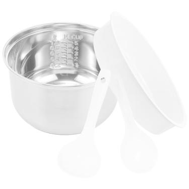 Imagem de HOLIDYOYO Pote de forro de panela de arroz, panela de substituição de panela de arroz de aço inoxidável 2L, substitua o forro, pote de arroz, recipiente para panela de arroz, panelas