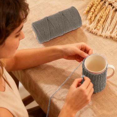 Imagem de Fio de algodão, corda artesanal macia para macramé, projetos de bricolage e muito mais, perfeita para pendurar na parede e decoração de casa