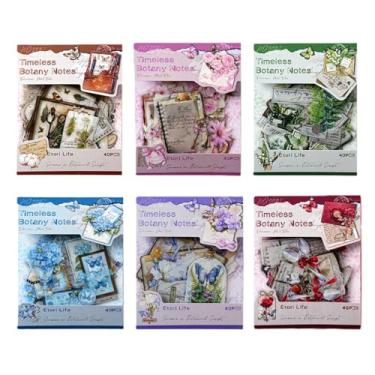 Imagem de Doukado 240 peças de adesivos de PET vintage com tema de escrita, flores transparentes à prova d'água, borboleta, papel de escrita, adesivo de scrapbook de envelope para diários, artesanato, projetos