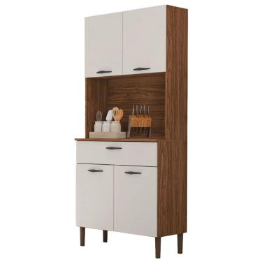 Imagem de Armário de Cozinha Completa 4 Portas 1 Gaveta Cris Nogueira / Off White Kit`s Paraná