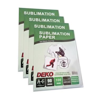 Imagem de Papel Sublimático Fundo Azul A4 90g Deko 400 Folhas Secagem Rápida Jato Tinta Alta Transferência
