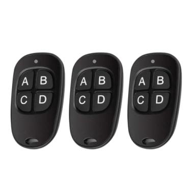 Imagem de Kit 3 Controle Portão Alarme Universal Frequência 433 Preto 4 Botões cada Botão uma Memória