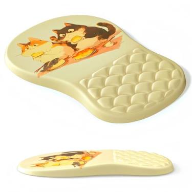 Imagem de Mouse pad ergonômico com descanso de pulso, design de massagem de espuma viscoelástica macia e base de poliuretano antiderrapante para alívio da dor, mouse pad para jogos para mesa, casa, escritório
