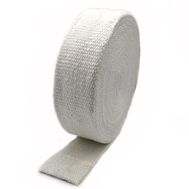 Imagem de Correia retardante de fogo de fibra cerâmica - 1 m cinto de material à prova de fogo anti-alta temperatura 2400 F - fita de banda, fita, isolamento de tubo (50 * 3 mm)