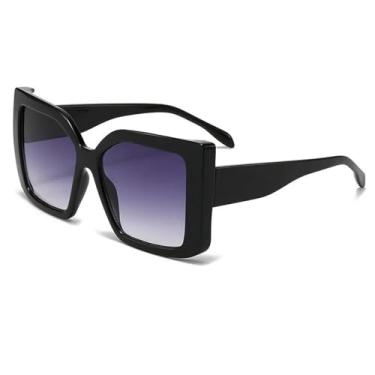 Imagem de Óculos de sol grandes com estampa de leopardo, moda para atividades ao ar livre, proteção solar, praia, férias (preto)