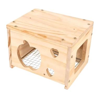 Imagem de WeiLaiKeQi Casinha de madeira para pássaros, ideal para uso interno em gaiolas, para todas as estações, esconderijo para papagaios, caixa de acasalamento