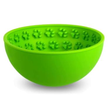 Imagem de Comedouro lento e Tapete de Lamber LickLoop Tigela Patinha Nyp 2in1 Para Cães e Gatos (Verde)