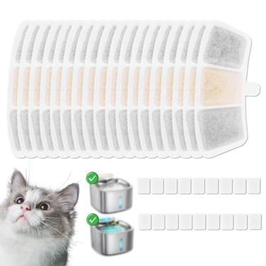 Imagem de 18 Kit Filtros para Bebedouro Gato em Água Dura, Algodão Filtrante Que Reduz o Acúmulo Calcário e Mau Cheiro Compatível com Bebedouro Sem Fio Oneisall PW04 de 3,5L Cartuchos de Filtro