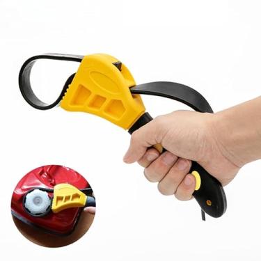 Imagem de 1 unidade de chave de borracha ajustável – Ferramenta multifuncional antiderrapante para filtro de óleo, abridor de jarra, filtro de água, encanamento, pia, torneira (amarelo)