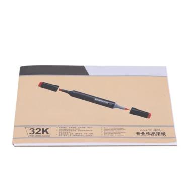 Imagem de Bloco de marcadores de papel para desenho, caderno de aquarela, super branco, neutro, liso, folhas de papel fino para álcool, marcadores à base de água, ideal para designers, (Ele atrapalhou)