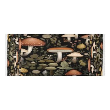 Imagem de Wassud Capas de lavadora e secadora de cogumelos marrons, protetor de lavadora com sacos de armazenamento, capa de geladeira à prova de poeira com bolsos para lavanderia doméstica, cozinha, 120 x 55