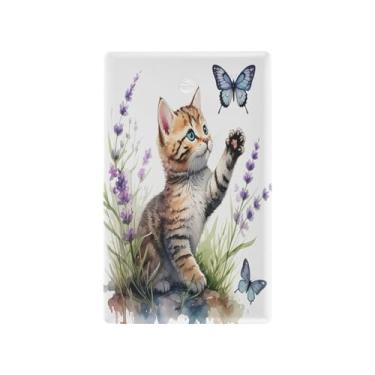 Imagem de Wassud Playful Kitten Light Switch Cover Plate Decorativas para Tomadas Elétricas Placa de Parede em Branco 11 x 7 cm