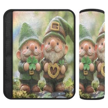 Imagem de Burbuja Capa para cinto de segurança de carro St. Patrick Gnomos, macia, confortável, protetor de cinto de segurança de carro para alça de ombro de assento de carro, 1 par médio