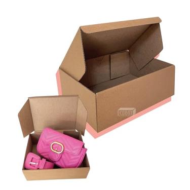 Imagem de Kit 20 Caixas de Papelão Montável 20x16x7cm Para Correio, Marketplace e E-commerce Resistente, Sustentável e Fácil de Montar Eco Box (Parda)