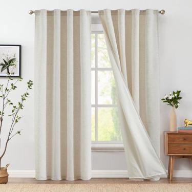 Imagem de Cortinas jinchan Linen Bege, comprimento de 228 cm, filtragem de luz