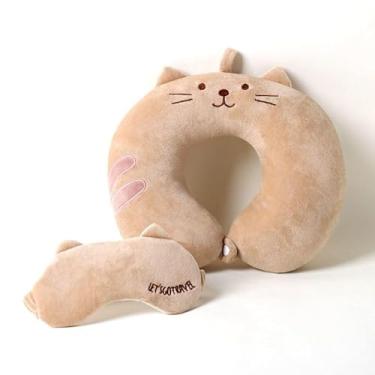 Imagem de Almofada De Viagem Para O PescoçO Almofada De Descanso(MARROM Gatinho(UJZYZ-TU03))