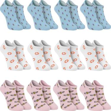 Imagem de Kit 12 Pares Meias Sapatilha Soquete Invisível Rafa Parize Masculina C