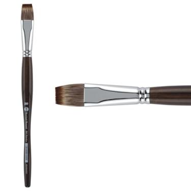 Imagem de Borciani e Bonazzi Pincel sintético Unico Mongoose Artist – Série 801 liso – Tamanho nº 20 – Aquarelas, óleo e tinta acrílica – Feito à mão na Itália, design antiderrapante, cabo médio ergonômico
