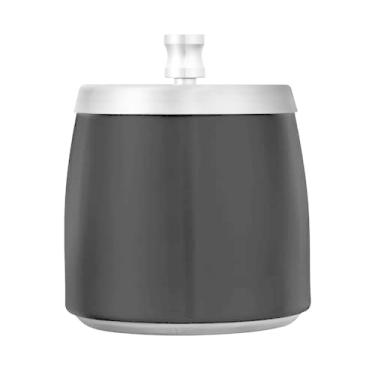 Imagem de JUZIHAI Cinzeiro preto sólido com tampa, cinzeiro de aço inoxidável inodoro à prova de vento cinzeiro sem fumaça para escritório em casa, pátio, varanda, cigarro