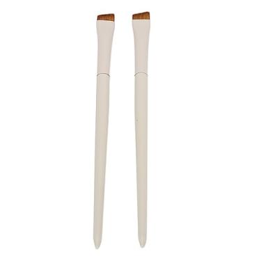 Imagem de 2 pincéis angulares para sobrancelhas, maquiagem profissional, cabelo macio, ultrafino, inclinado, ferramenta cosmética
