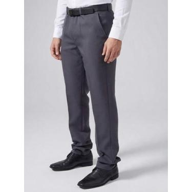 Imagem de Calça Social Masculina Slim Cinza Escuro Calça de Terno Executiva Teci