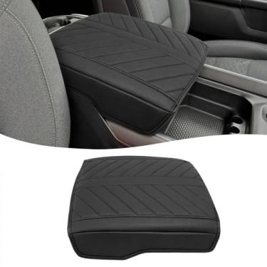 Imagem de Capa de console central para Dodge RAM 1500 2500 3500 2019-2025 Acessórios, capa de console central de couro PU, somente assento concha para console de chão, antiarranhões, preta