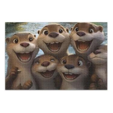 Imagem de Happy Otters Cute Puzzle for Adults, 1,000 Piece Puzzle, Interlock Ideally, Home Decor for Men Women