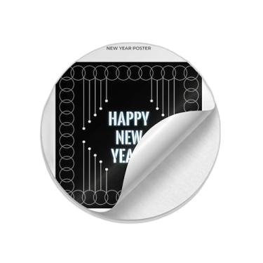 Imagem de Ladrilho Decorativo de Cerâmica Estampa Ano Novo Fundo Branco Minimalista