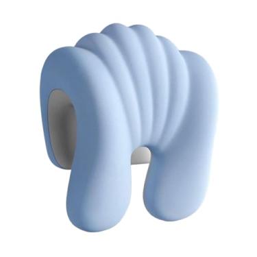 Imagem de predolo Almofada de pescoço para cadeira de escritório, encosto de cabeça para cadeira gamer, multifuncional, ergonômica e confortável para cochilos, ideal, Azul