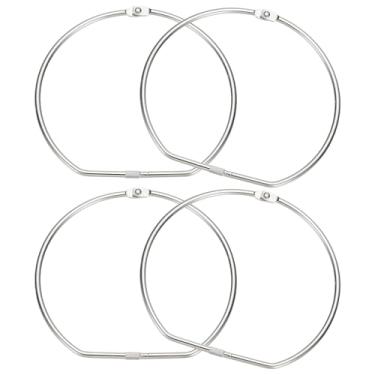 Imagem de PATIKIL 4 peças anel de fichário em forma de D, 15 cm de folha, folha, fichário, anéis de metal, organizador de fita Washi para cartão de índice, casa, escritório, chaves, fotos, faça você mesmo