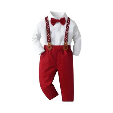 Imagem de Conjunto De Roupa De Natal Para Menino Com Camisa De Manga Longa E Cal