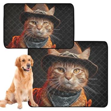 Imagem de Almofadas de xixi laváveis para cães, gatos, animais engraçados, fofos, reutilizáveis para animais de estimação, tapete à prova d'água para gaiola de cachorro, almofadas absorventes de treinamento