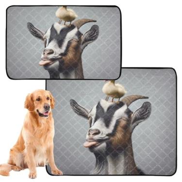 Imagem de TSENQUE Almofadas de xixi laváveis para cães, pato de cabra, reutilizável, impermeável, antiderrapante, almofadas de penico para cães, pacote com 3 unidades