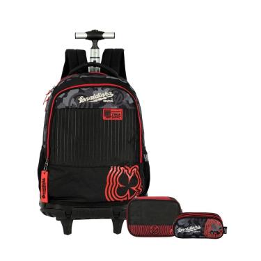 Imagem de Kit Escolar Enaldinho Mochila Rodinha + Estojo Box E Triplo