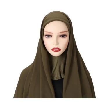 Imagem de Hijab Instantâneo Feminino - Capa Completa em Chiffon com Boné, Cor 10