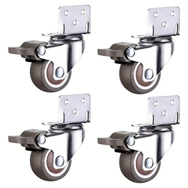 Imagem de Esquirla 4 Peças em L Placa Giratória Rodízio Lateral Girar 360 para Cama de Bebê, Móveis, Carrinhos, Es, 2,5 cm